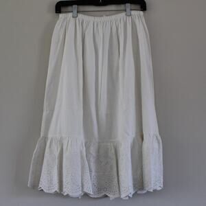 NWT‎ Bonpoint Farah Maxi Skirt Wool Blend Ecru Off White Crochet Lace Inset 12